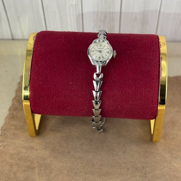 Vintage Early 1960's 10 Karat White Gold Filled Hamilton Mechanical Watch - Picture 2 of 7